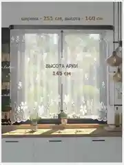 Тюль-арка  на шторной ленте 255x160 см