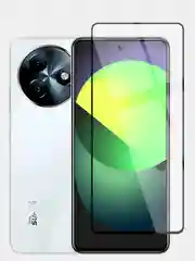 Прозрачный стекло для Itel S24 защитное BROSCORP прозрачное с олеофобным покрытием и черной рамкой