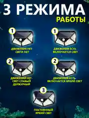 Светильник фонарь уличный, на солнечной батарее, с датчиком движения, садовый, свет прожектор