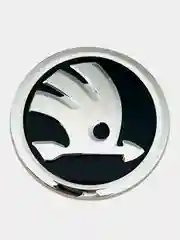 Черный наклейки на диски, колпаки Skoda сферические, изогнутые, 56-65 мм, 4 штуки