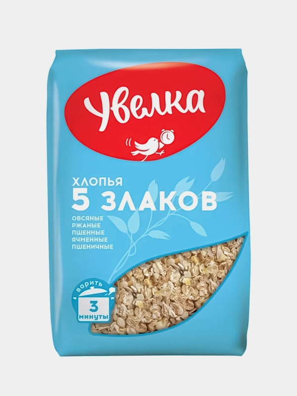 Хлопья Увелка "5 злаков", 400 г