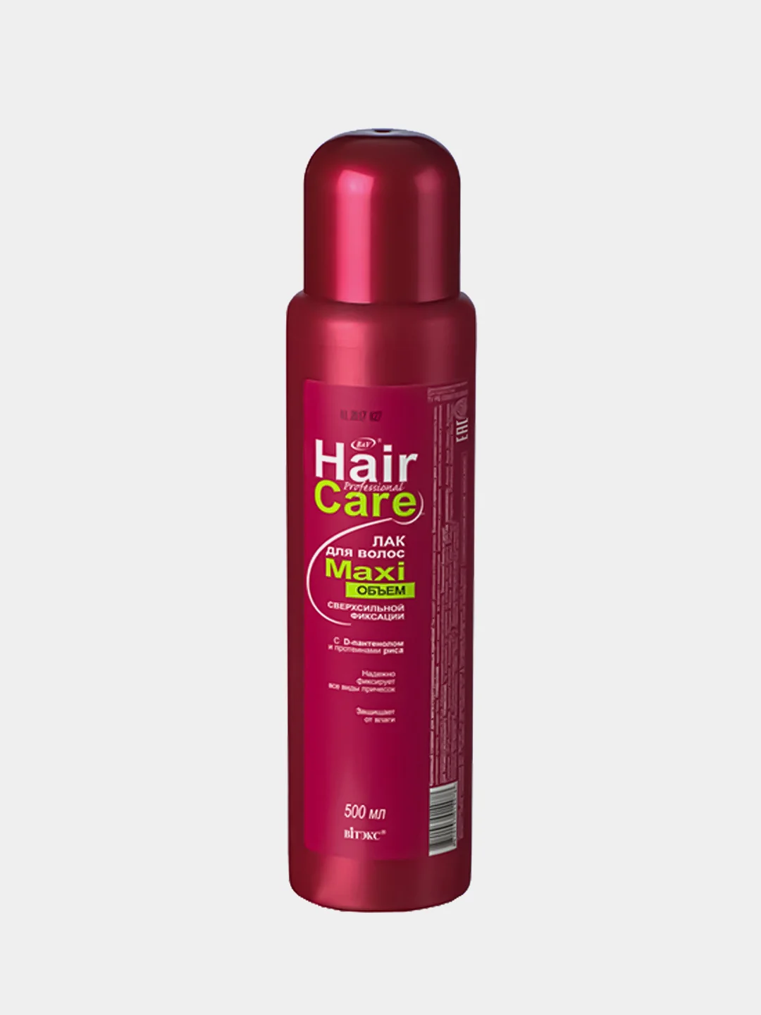 Лак для волос Витэкс HAIR care MAXI объем, сверхсильной фиксации, 500мл