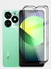 1-2 шт стекло для Itel A70 защитное BROSCORP прозрачное, олеофобное покрытие, черная рамка