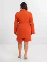 Оранжевый костюм с шортами летний