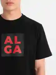 Черный футболка АЛГА