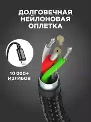 Кабель с быстрой зарядкой Lightning для iPhone, 3 ампера, Rapid Charge, зарядник Айфон