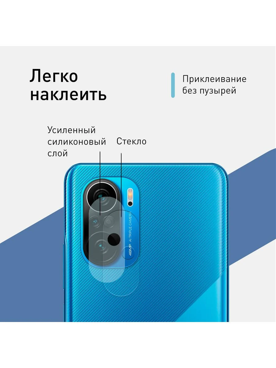 Стекло на камеру для Xiaomi Poco F3 защитное ROSCO прозрачное с олеофобное закаленное