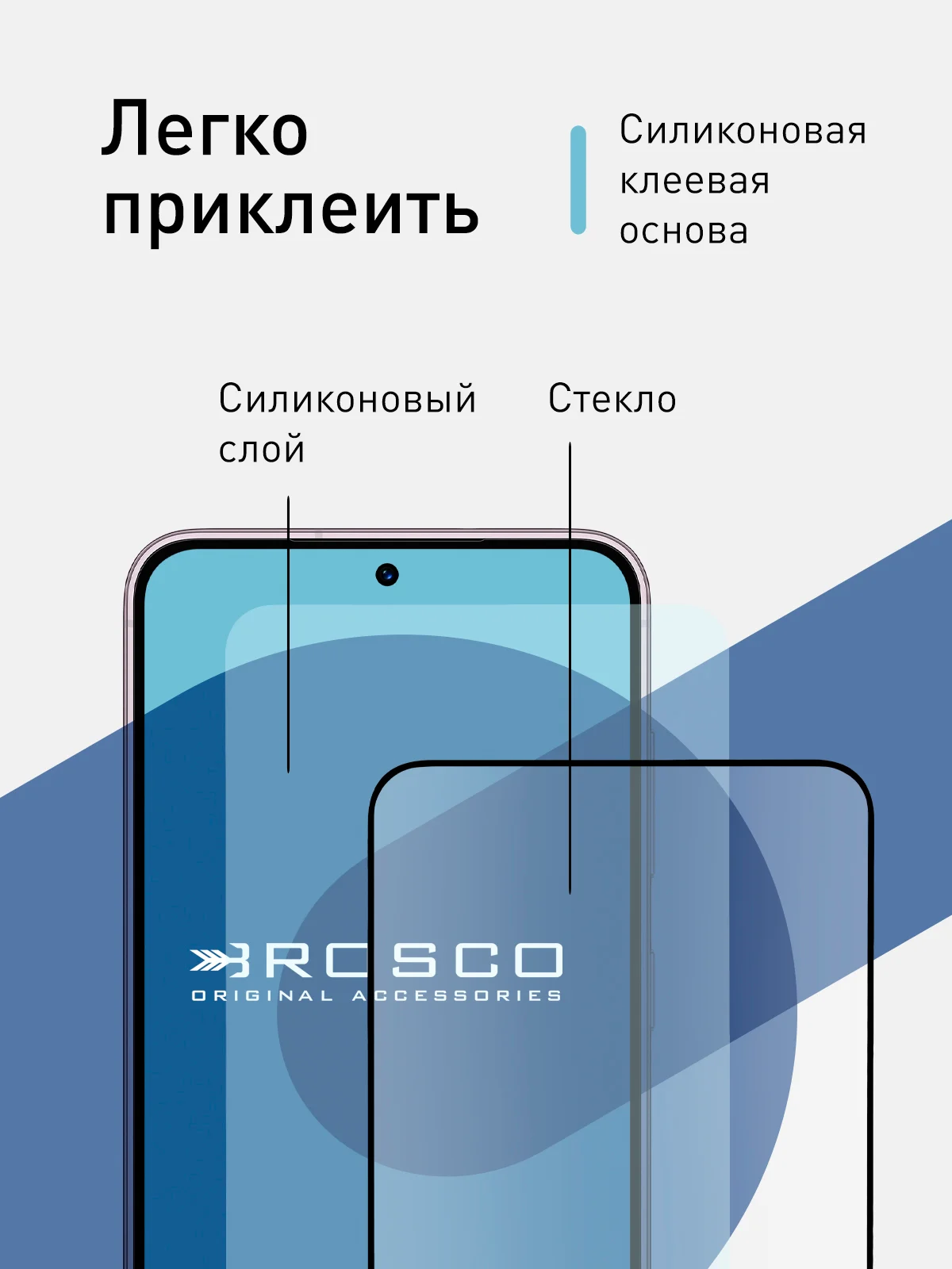 Прозрачный 1-2 шт стекло для Samsung Galaxy S23, S22 защитное ROSCO с олеофобным покрытием и рамкой