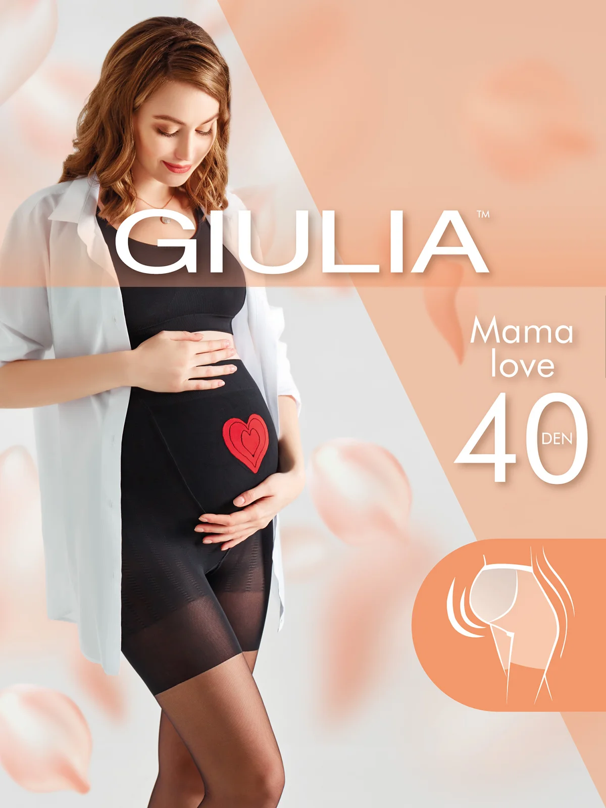 Черный колготки для беременных Giulia, Mama Love 02