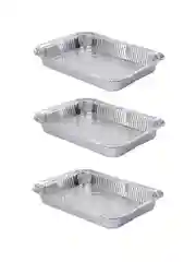 Набор алюминиевых форм для приготовления, 3 штуки, 31,5x22x4 см, дно 27,5x17,5 см, 2235 мл