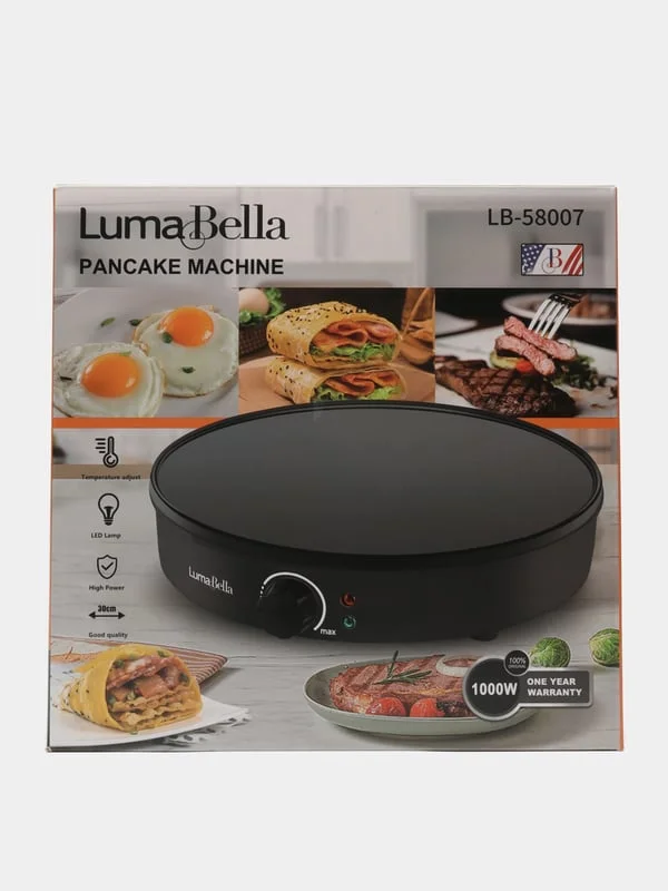Черный блинница электрическая LB-58007, 30 см, мультипекарь