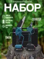 Секатор аккумуляторный/сучкорез садовый/пила аккумуляторная,набор 2в1 с 2мя аккумуляторами