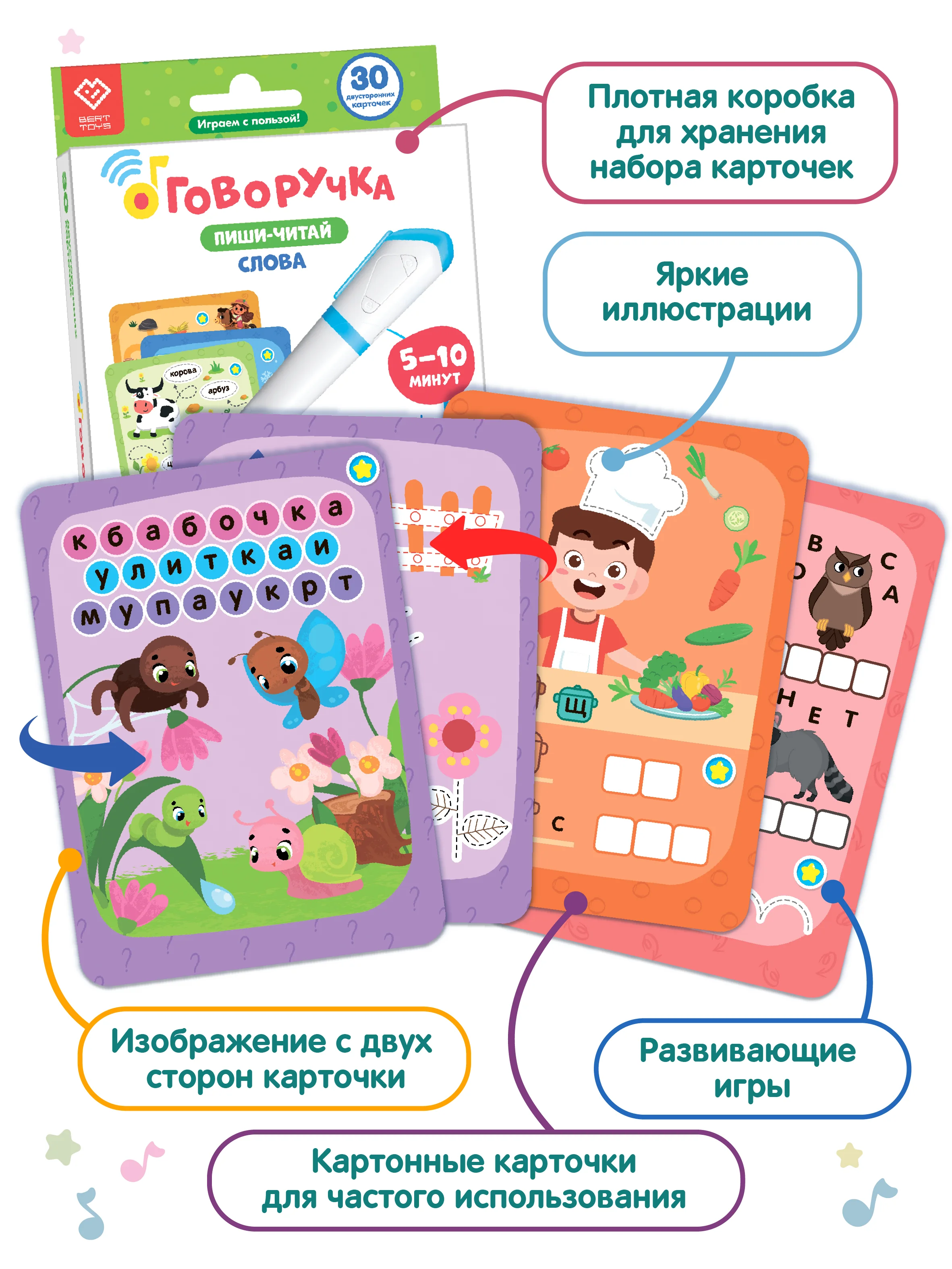 Карточки для Говоручки Пиши-Читай