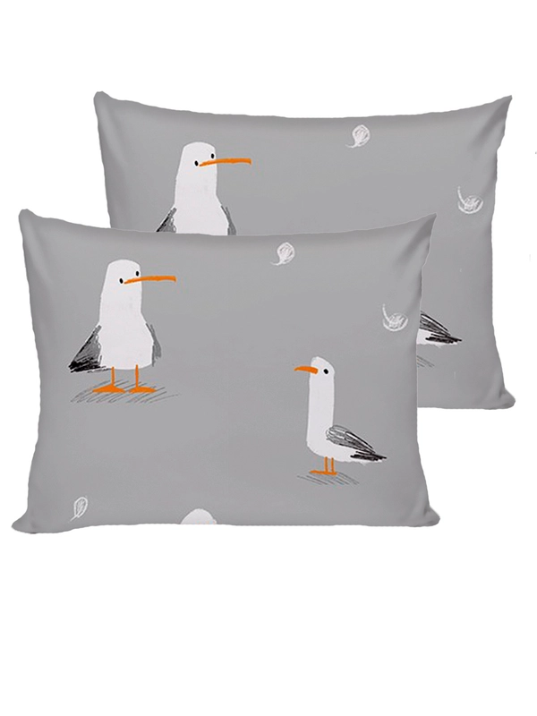 Наволочка комплект 2шт сатин Milky Garden "Seagull" 40х60 см, 50х70 см, 70х70 см