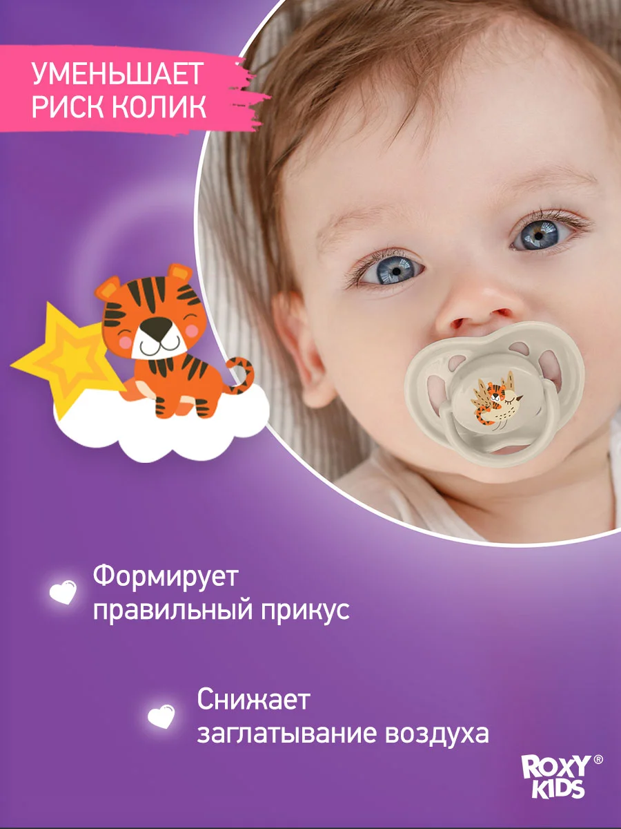 Аметистовый соска-пустышка ортодонтическая с футляром, 2 шт