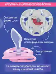 Лавандовый соска-пустышка ортодонтическая с футляром, 2 шт
