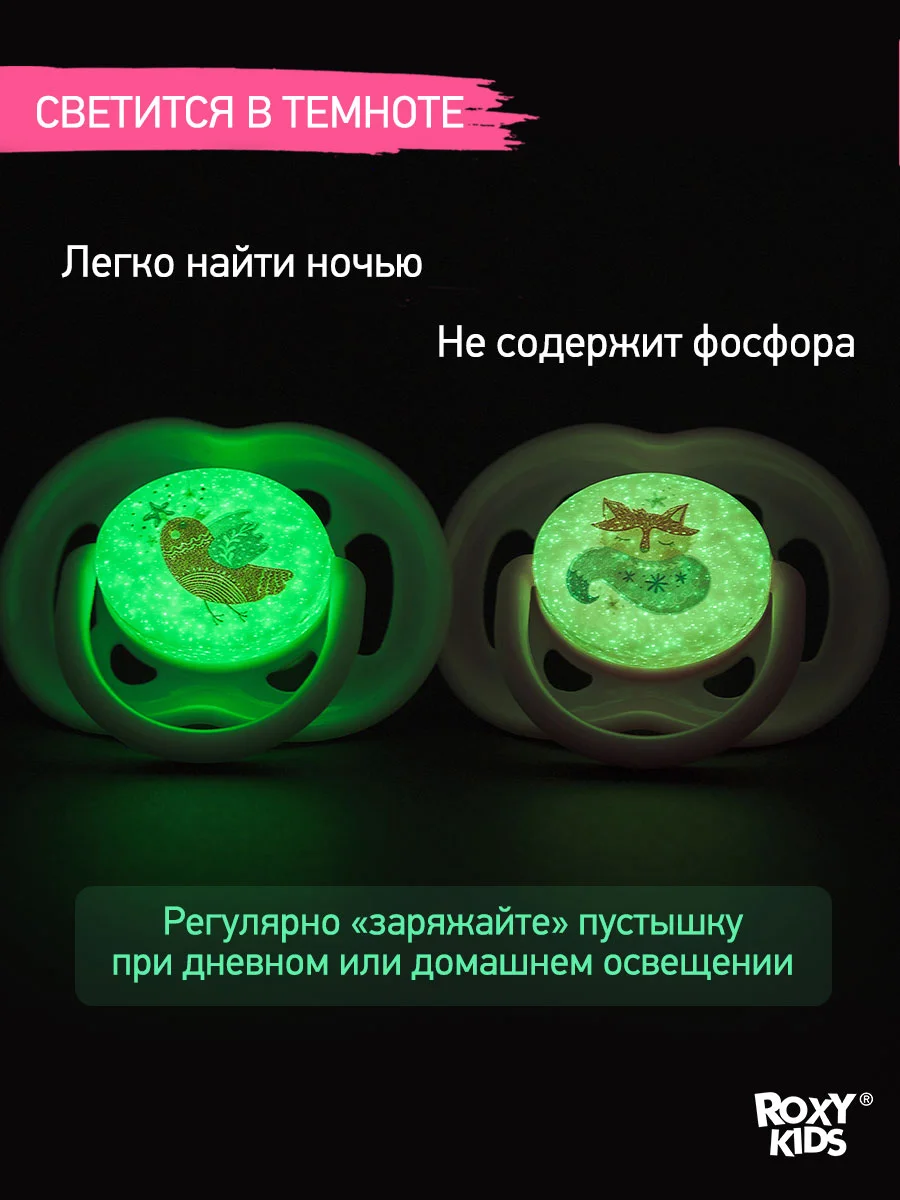 Лавандовый соска-пустышка ортодонтическая с футляром, 2 шт