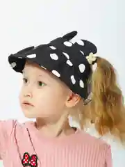 Черный панамка козырек для девочки мальчика на лето, белая, черная в горошек с ушками, на липучке