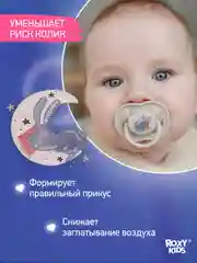 Голубой соска-пустышка ортодонтическая с футляром, 2 шт