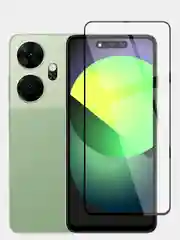 Прозрачный стекло для Itel P55, Itel P55 Plus защитное BROSCORP с олеофобным покрытием, черной рамкой