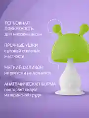 Зеленый прорезыватель для зубов Грибочек с держателем, в футляре от ROXY-KIDS