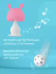 Розовый прорезыватель для зубов Грибочек с держателем, в футляре от ROXY-KIDS