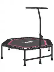 Розовый батут спортивный с ручкой Unix Line Fitness, диаметр 130 см