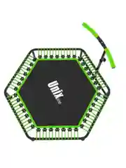 Зеленый батут спортивный с ручкой Unix Line Fitness, диаметр 130 см