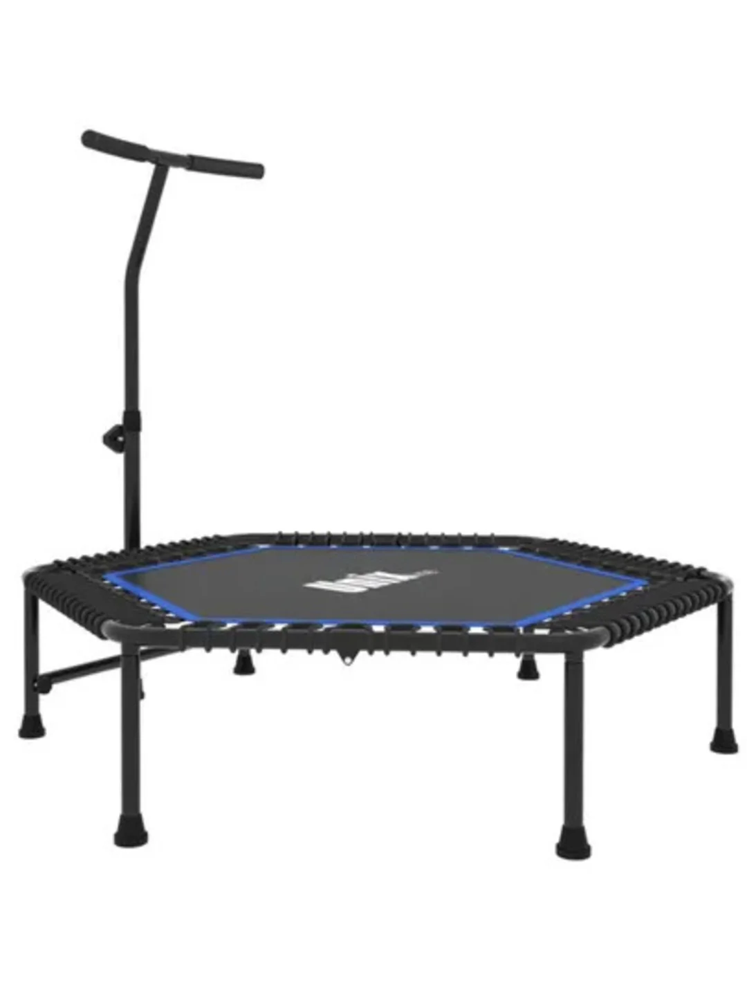 Синий батут спортивный с ручкой Unix Line Fitness, диаметр 130 см