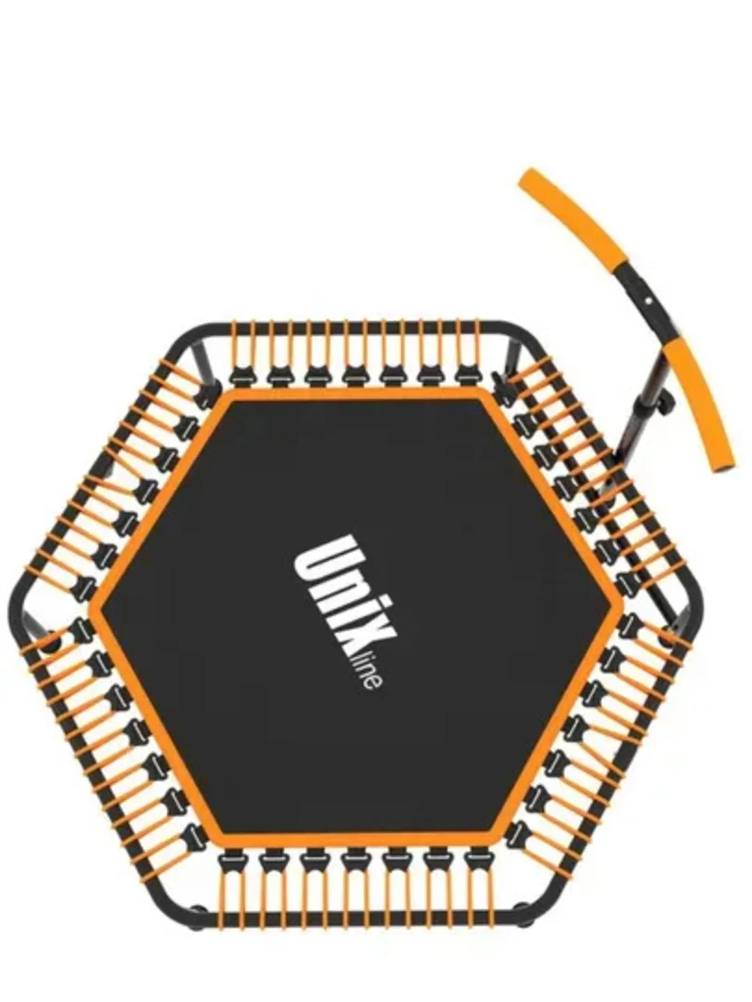 Оранжевый батут спортивный с ручкой Unix Line Fitness, диаметр 130 см