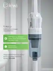 Белый вертикальный ручной проводной пылесос KIWI KVC-4108 серый, HEPA фильтр, 15000 ПА 400Вт