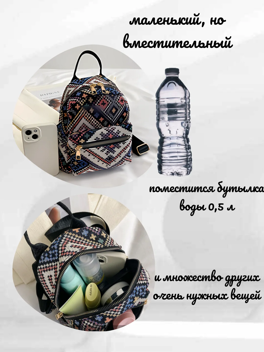 Синий рюкзак городской маленький