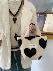 Белый сумка женская  на плечо, сумка-шоппер плюшевая, сумка Тедди