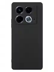 Черный чехол для Infinix Note 40/ 40 Pro силиконовый BROSCORP матовый/ прозрачный с защитой камер