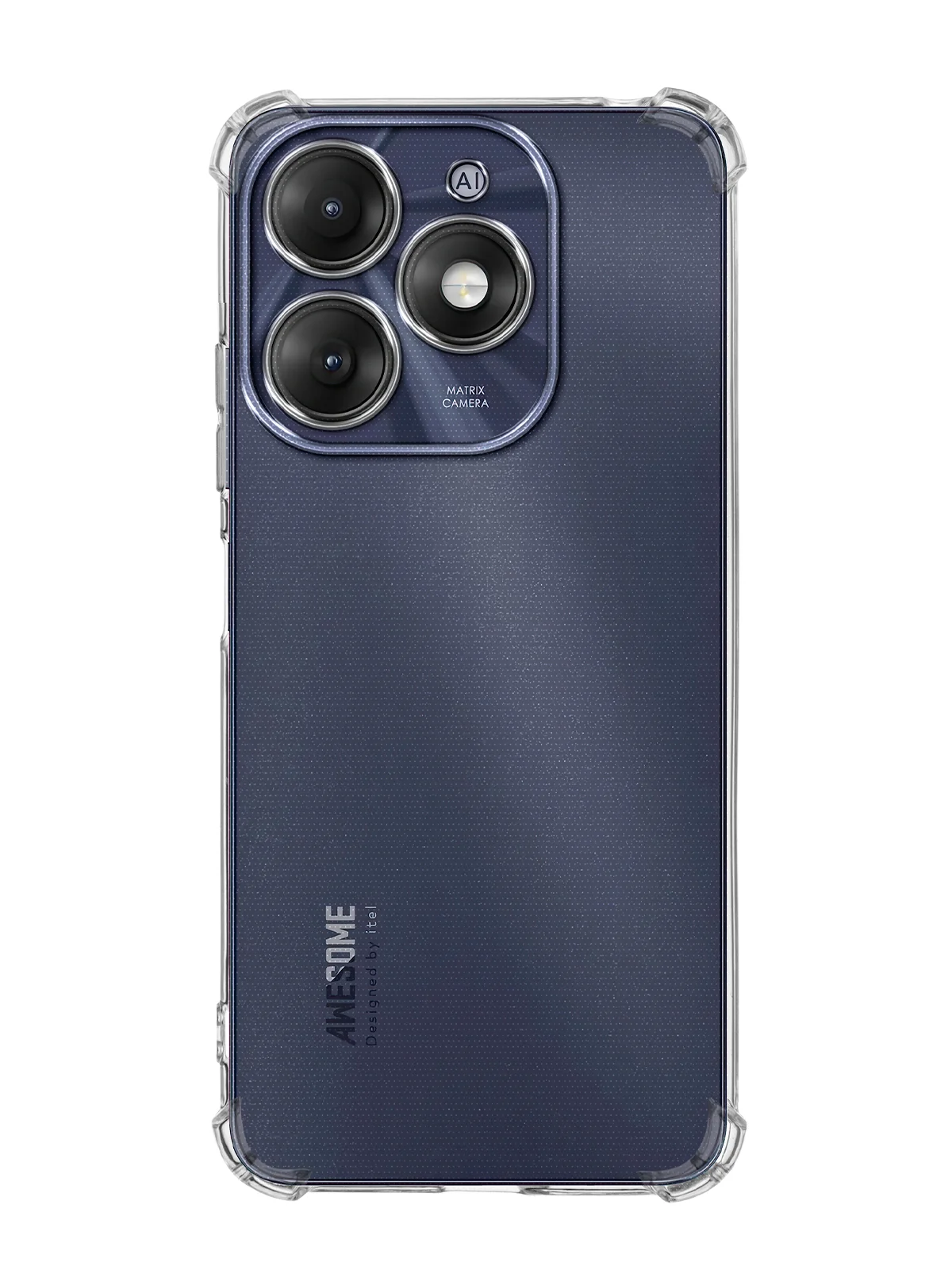 Прозрачный чехол для Itel A70 противоударный BROSCORP прозрачный с защитой камер и усиленными углами