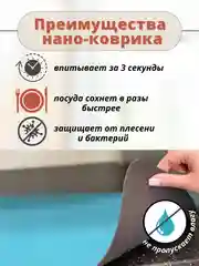 Голубой коврик для сушки посуды