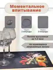Синий коврик для сушки посуды