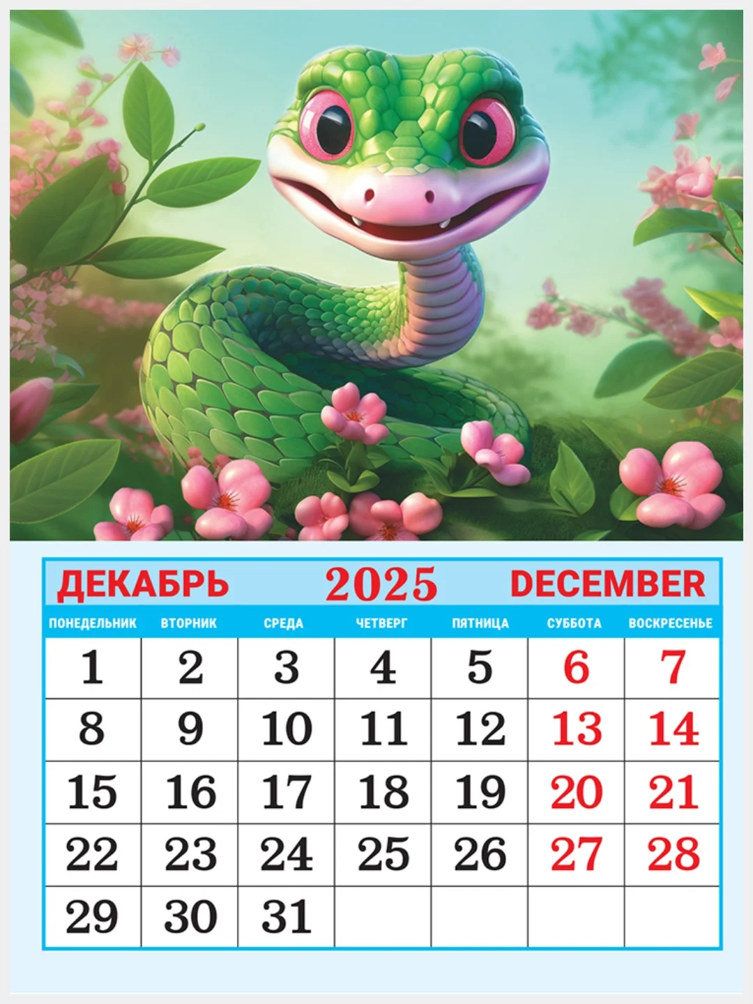 Алый календарь на магните на 2025 год. 20 видов