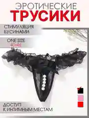 Эротические трусы с бусинками / трусики с доступом