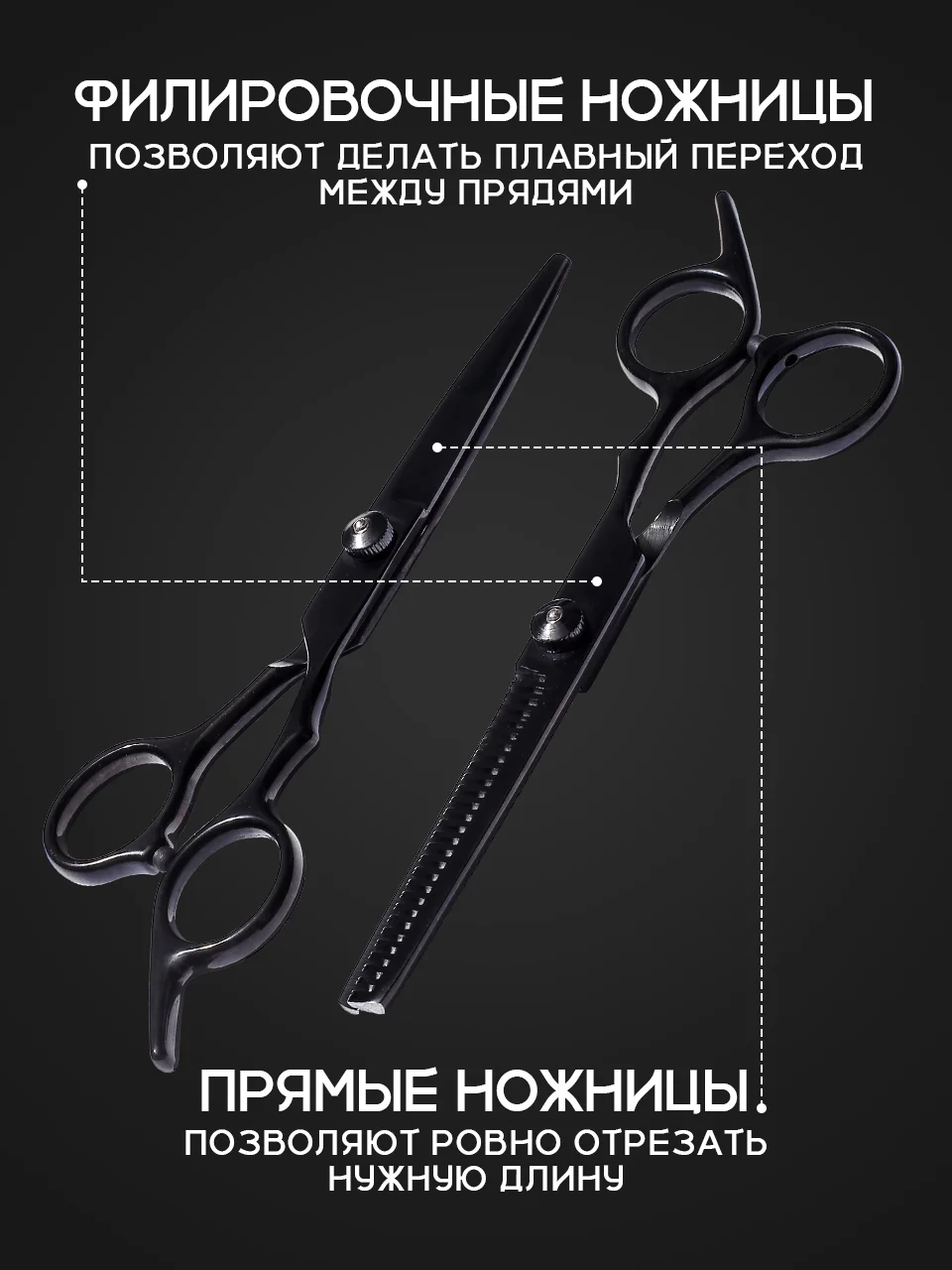 Черный ножницы парикмахерские профессиональные REVOLUT, набор парикмахера