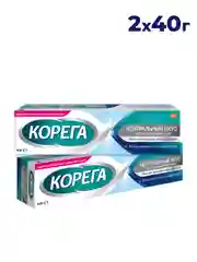 Крем для фиксации съемных зубных протезов Корега Нейтральный Вкус до 12 часов, 40 г, 2 шт
