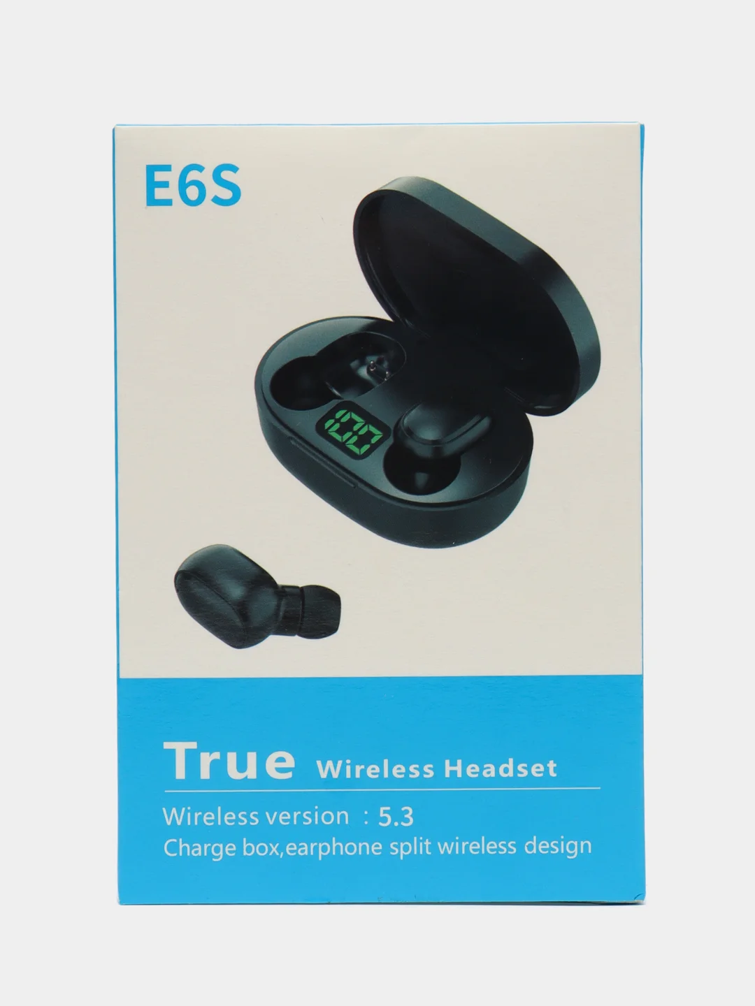 Черный беспроводные наушники TWS E6S с Led-дисплеем, шумоподавлением и поддержкой Bluetooth 5.3