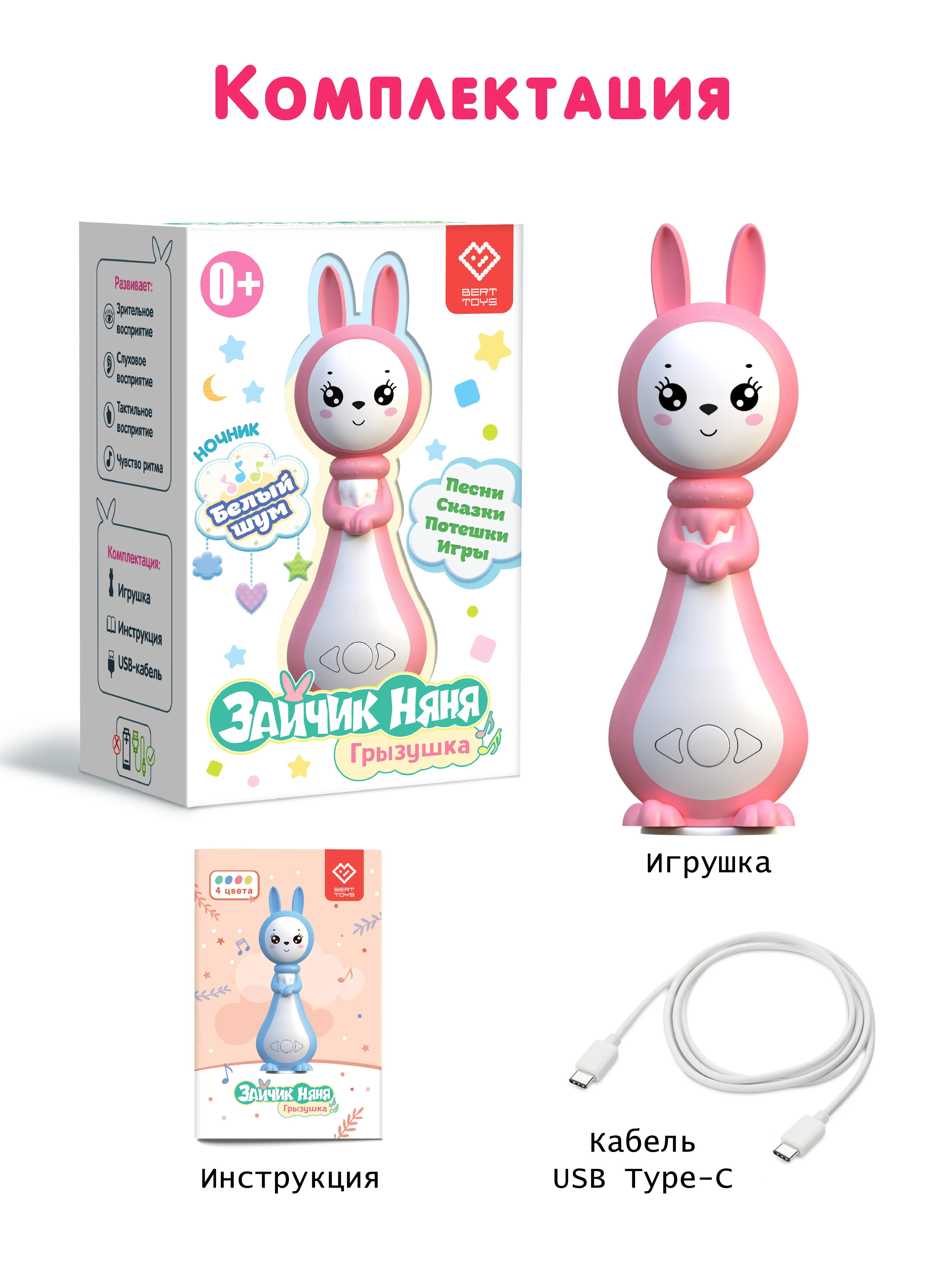Интерактивная игрушка для детей Зайчик Няня Грызушка