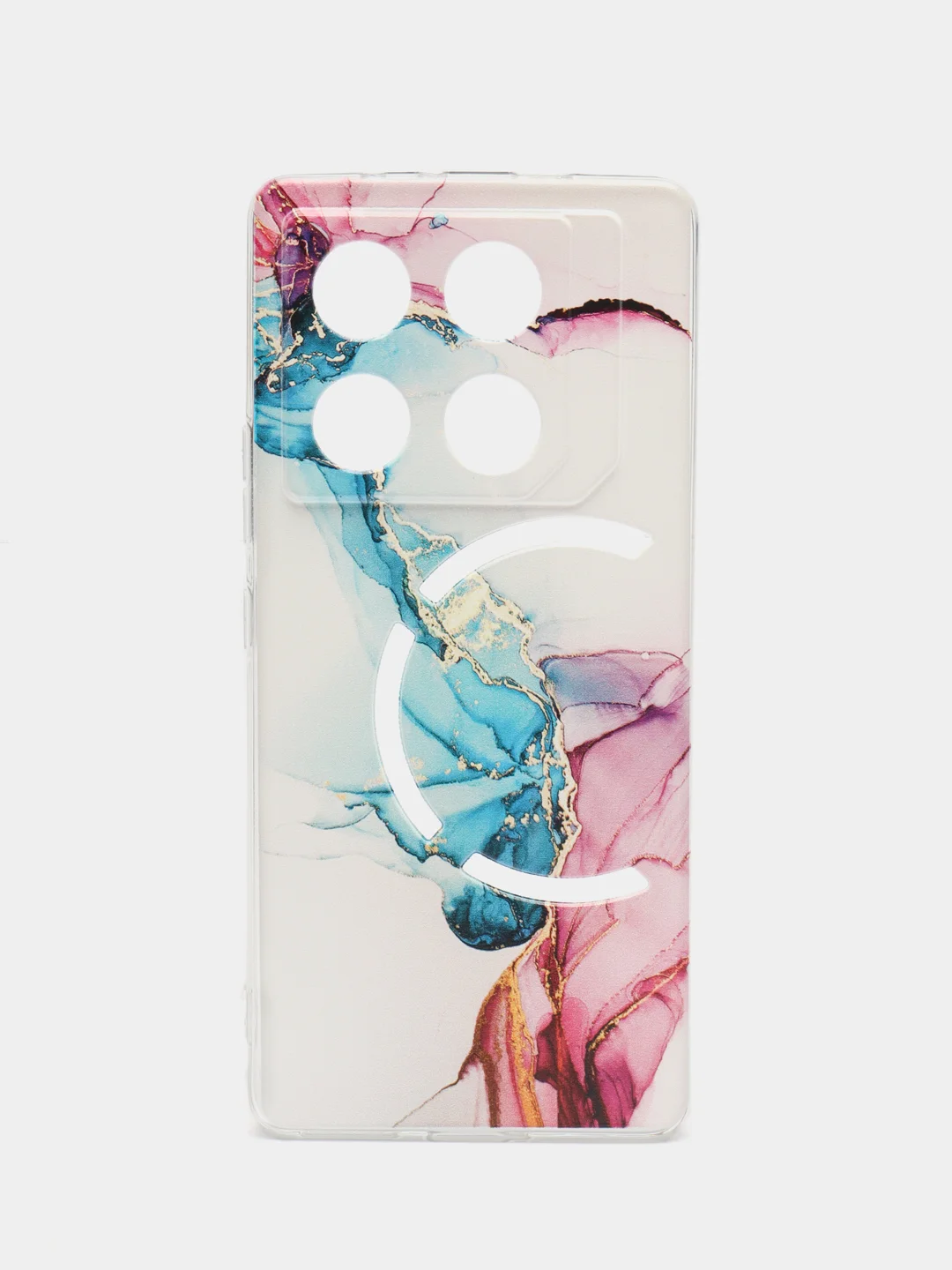 Ледяной чехол на Infinix GT 20 Pro / Инфиникс GT 20 Pro прозрачный, с рисунком, защита камеры
