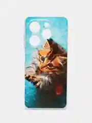 Светло-коричневый силиконовый чехол на Tecno Spark Go 2024/20C / Текно Спарк Го 2024/20C с рисунком
