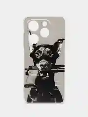 Серый силиконовый чехол на Tecno Spark Go 2024/20C / Текно Спарк Го 2024/20C с рисунком