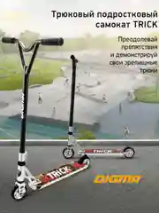 Черный самокат Digma Trick трюковый двухколесный
