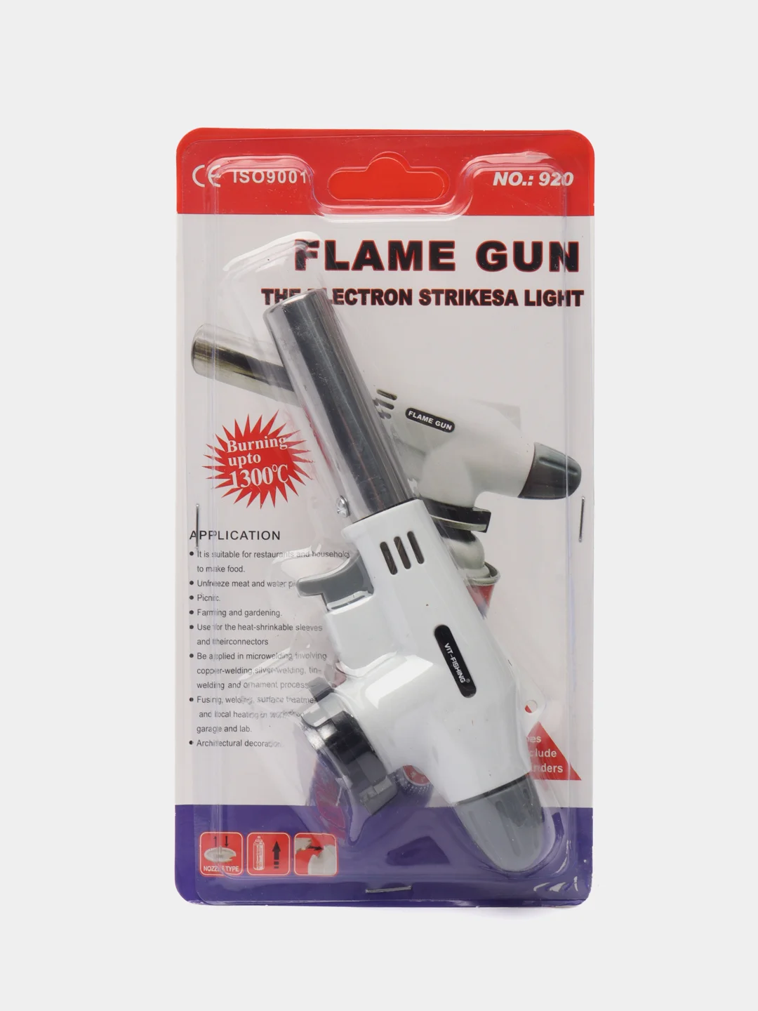 Белый газовая горелка-насадка с пьезой "Flame Gun" 920