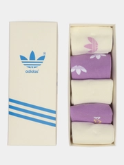 Носки Adidas 37-41 сиреневые, подарочные 5 пар, в стильной коробке, набор