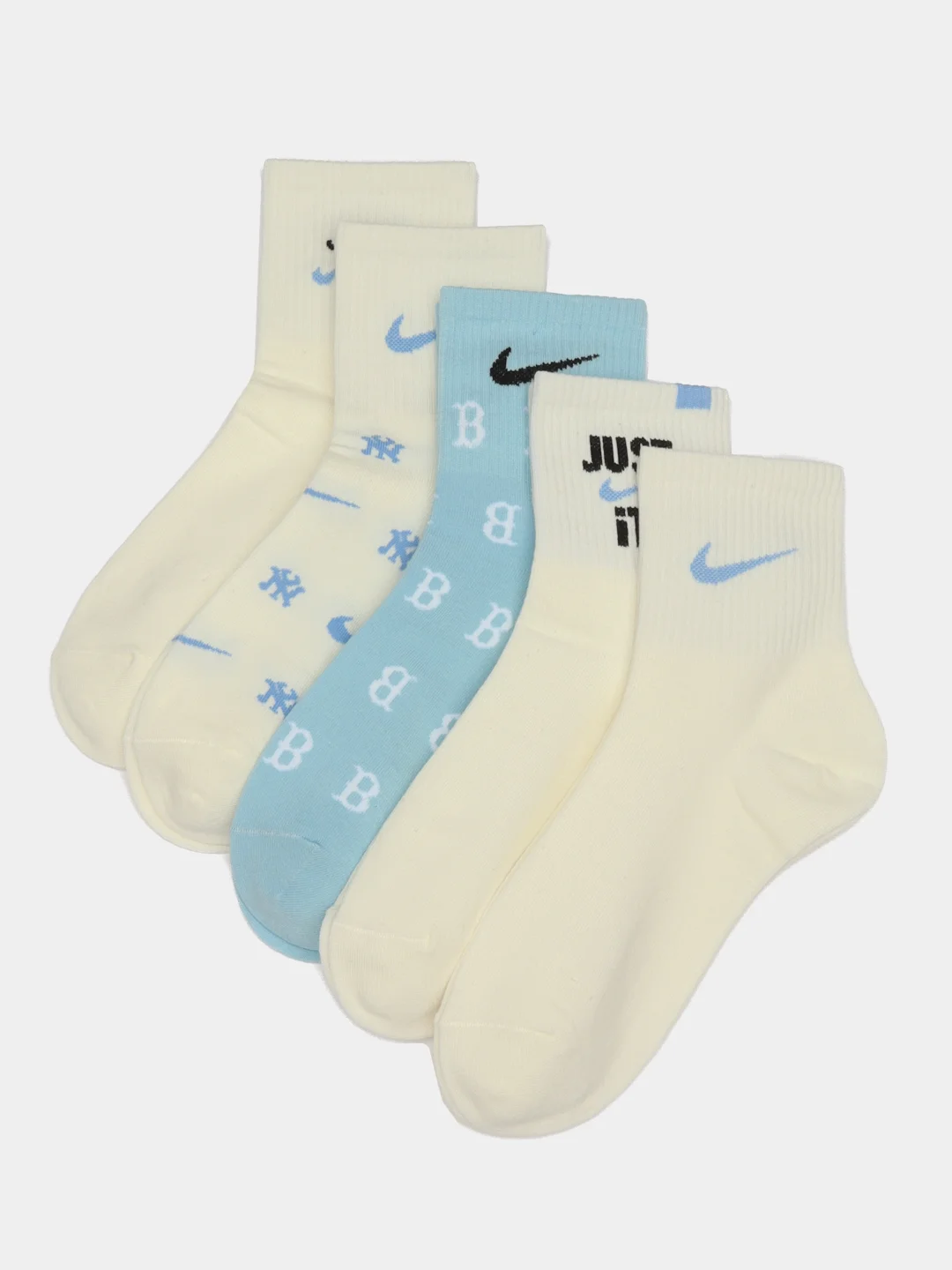 Носки Nike 37-41 голубые, подарочные 5 пар, в стильной коробке, набор